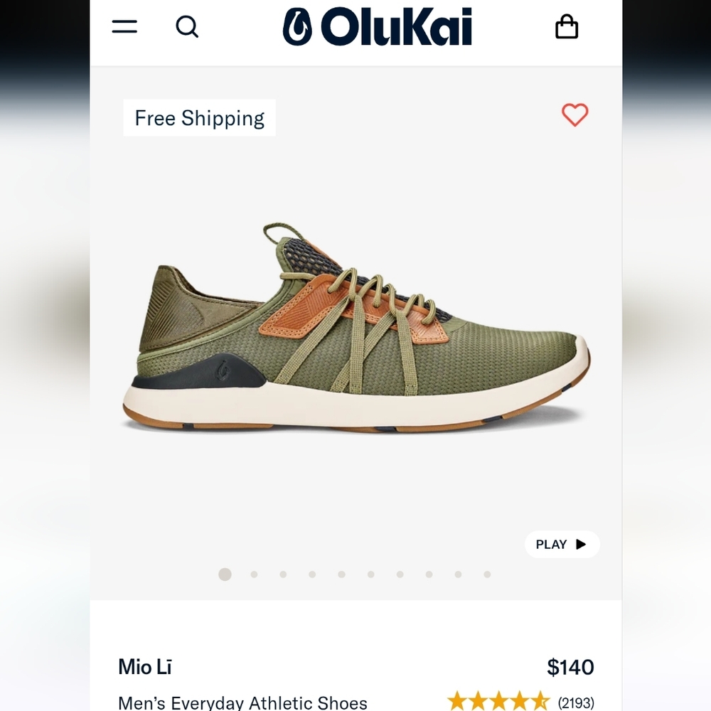 NWT Olukai M12 Hunter/Lava Rock Mio Li Sneakers - Picture 7 of 7